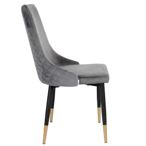 Krzeslo Logan Welurowe Szare 44X44X92 Cm