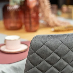 Krzeslo Logan Welurowe Szare 44X44X92 Cm