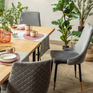 Krzeslo Logan Welurowe Szare 44X44X92 Cm