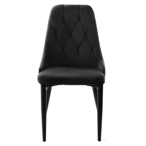 Krzeslo Louis Quilter Welurowe Czarne 44X59X88 Cm