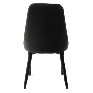 Krzeslo Louis Quilter Welurowe Czarne 44X59X88 Cm