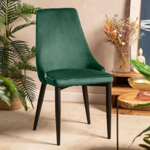 Krzeslo Louis Ribbon Welurowe Zielone 44X59X88 Cm