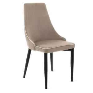 Krzeslo Louis Ribbon Welurowe Bezowe 44X59X88 Cm