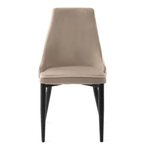 Krzeslo Louis Ribbon Welurowe Bezowe 44X59X88 Cm