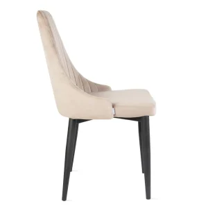 Krzeslo Louis Welurowe Bezowe 44X59X88 Cm