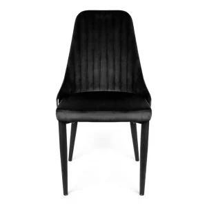 Krzeslo Louis Welurowe Czarne 44X59X88 Cm