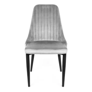 Krzeslo Louis Welurowe Szare 44X59X88 Cm