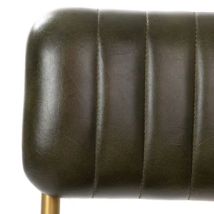 Krzeslo Lumbar W Obiciu Ze Skory Bawolej Zielone 46X52X78 Cm