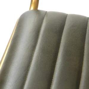 Krzeslo Lumbar W Obiciu Ze Skory Bawolej Zielone 46X52X78 Cm