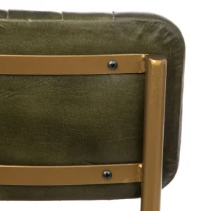 Krzeslo Lumbar W Obiciu Ze Skory Bawolej Zielone 46X52X78 Cm