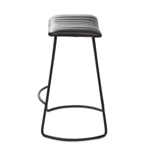 Krzeslo Nerea W Obiciu Ze Skory Bawolej Czarne 50X39X65 Cm