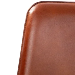Krzeslo Nerea W Obiciu Ze Skory Bawolej Brazowe 46X58X86 Cm