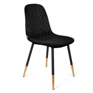 Krzeslo Noir Welurowe Czarne 44X52X85Cm