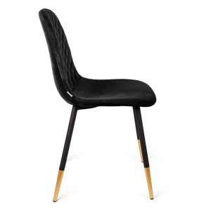 Krzeslo Noir Welurowe Czarne 44X52X85Cm