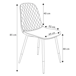 Krzeslo Noir Welurowe Granatowe 44X52X85Cm
