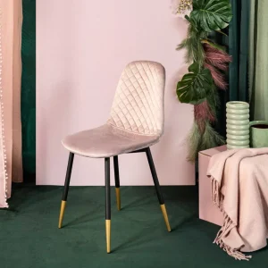 Krzeslo Noir Welurowe Rozowe 44X52X85Cm