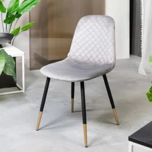 Krzeslo Noir Welurowe Szare 44X52X85Cm