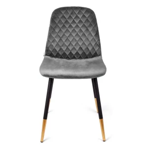 Krzeslo Noir Welurowe Szare 44X52X85Cm