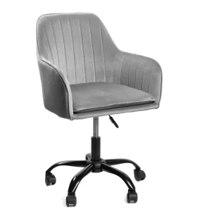 Krzeslo Obrotowe Szare Welurowe Teill 55X54,5X80-90Cm