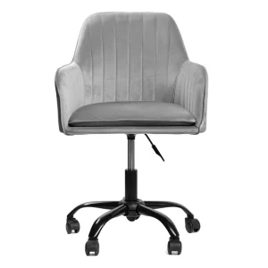 Krzeslo Obrotowe Szare Welurowe Teill 55X54,5X80-90Cm
