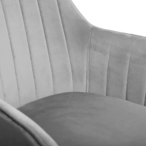 Krzeslo Obrotowe Szare Welurowe Teill 55X54,5X80-90Cm