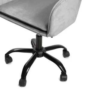 Krzeslo Obrotowe Szare Welurowe Teill 55X54,5X80-90Cm
