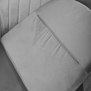 Krzeslo Obrotowe Szare Welurowe Teill 55X54,5X80-90Cm