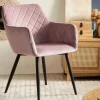 Krzeslo Shelton Welurowe Rozowe 56X60X84Cm