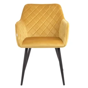 Krzeslo Shelton Welurowe Musztardowe 56X60X84Cm