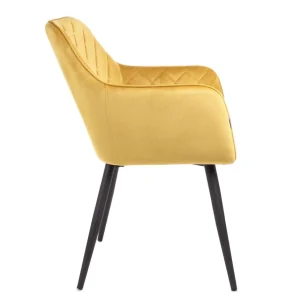 Krzeslo Shelton Welurowe Musztardowe 56X60X84Cm