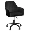 Krzeslo Teill Welurowe Obrotowe Czarne 55,5X54,5X80-90Cm