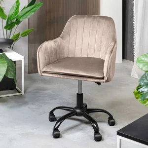 Krzeslo Teill Welurowe Obrotowe Bezowe 55X55X90Cm