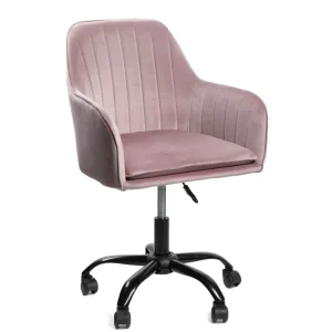 Krzeslo Teill Welurowe Obrotowe Rozowe 55,5X54,5X80-90Cm