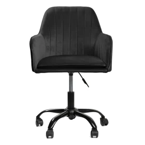 Krzeslo Teill Welurowe Obrotowe Czarne 55,5X54,5X80-90Cm