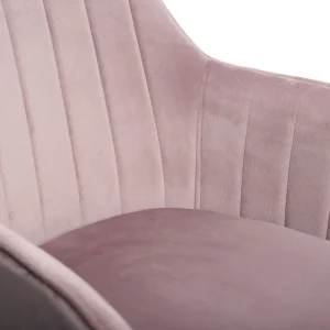 Krzeslo Teill Welurowe Obrotowe Rozowe 55,5X54,5X80-90Cm