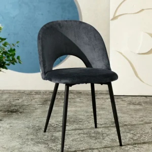 Krzeslo Tercio Welurowe Szare 47X55X77Cm