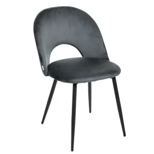 Krzeslo Tercio Welurowe Szare 47X55X77Cm