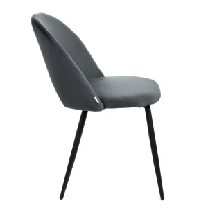 Krzeslo Tercio Welurowe Szare 47X55X77Cm