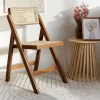 Krzeslo Verdura Drewniane Z Naturalnym Rattanem 46X52X80 Cm