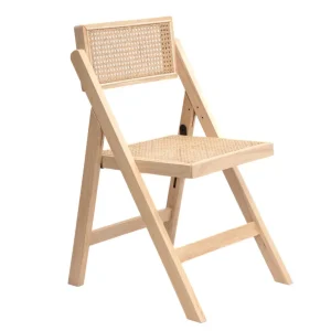 Krzeslo Verdura Drewniane Z Naturalnym Rattanem 46X52X80 Cm
