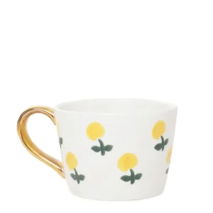 Kubek Frizzy Recznie Malowany W Cytryny I Zlotym Uchem 0,3 L