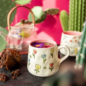 Kubek Malis Z Rozowym Srodkiem W Kwiaty 0,35 L