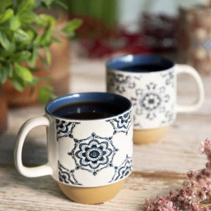 Kubek Rodes Z Niebieskim Zdobieniem Duzy Kwiat 0,35 L