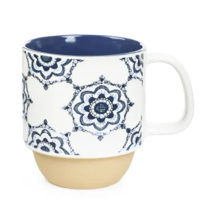 Kubek Rodes Z Niebieskim Zdobieniem Duzy Kwiat 0,35 L