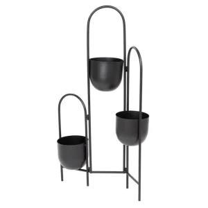 Kwietnik Floero Metalowy Czarny 49X14X80 Cm