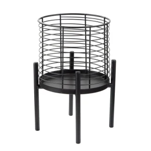 Kwietnik Floero Metalowy Czarny 18X25 Cm