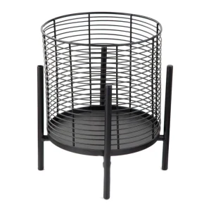 Kwietnik Floero Metalowy Czarny 22X30 Cm