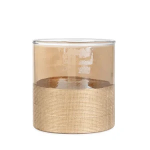 Lampion Onesto Ze Zlotym Pasem 9X9,5 Cm