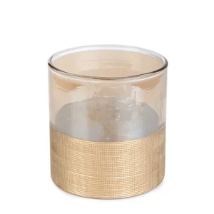 Lampion Onesto Ze Zlotym Pasem 9X9,5 Cm