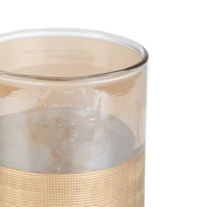 Lampion Onesto Ze Zlotym Pasem 9X9,5 Cm